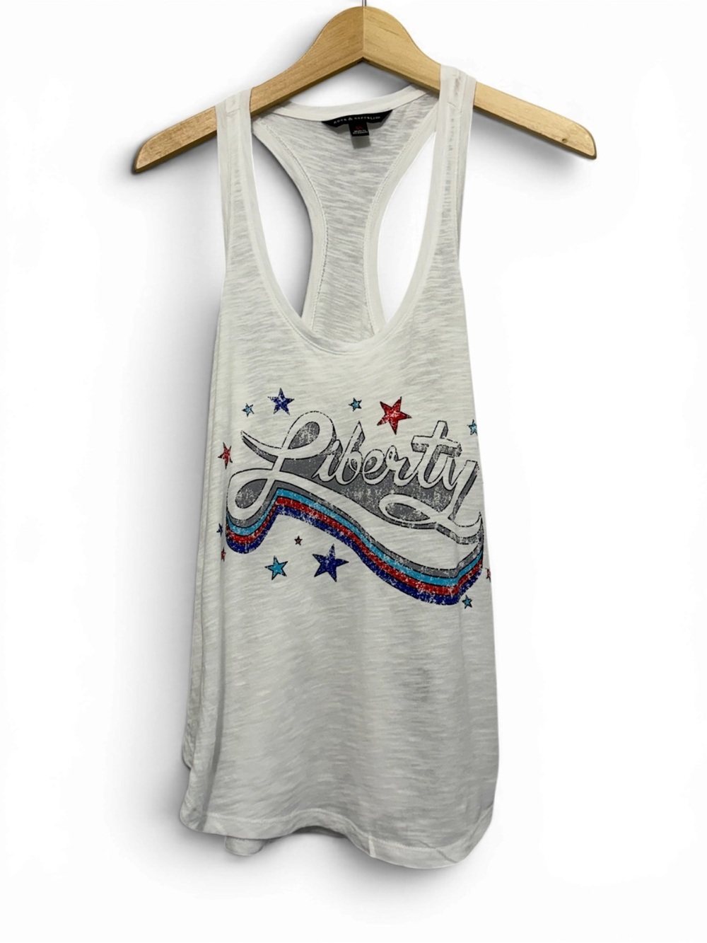 Rock & Republic White 'Liberty' Graphic Racerback Tank